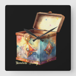 Creëer Uw eigen Magic Memories Tin Box Vierkante Klok