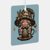 Creëer uw eigen magische Christmas Gnome Tea Cup Metalen Ornament (Voorkant Rechts)