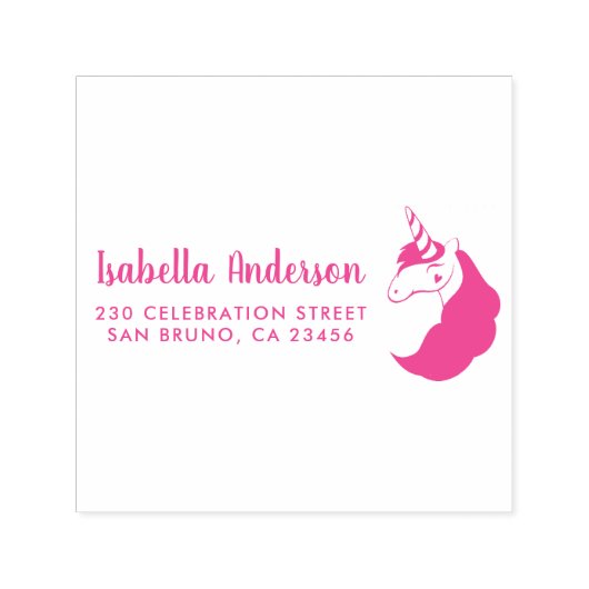 Creëer Uw eigen magische eenhoorn retouradres Zelfinktende Stempel (Design)