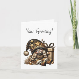 Creëer uw eigen magische kerst gnoom Cadeau Feestdagen Kaart
