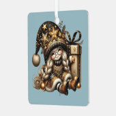 Creëer uw eigen magische kerst gnoom Cadeau Metalen Ornament (Voorkant links)