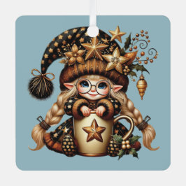 Creëer uw eigen magische kerstgnoom cacao metalen ornament