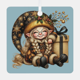 Creëer uw eigen magische kerstgnoom cadeau metalen ornament