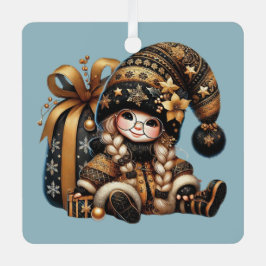 Creëer uw eigen magische kerstgnoom cadeau zak metalen ornament