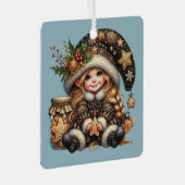 Creëer uw eigen magische kerstkoekjes metalen ornament (Voorkant Rechts)