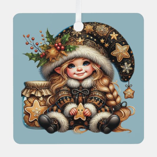 Creëer uw eigen magische kerstkoekjes metalen ornament (Voorkant)