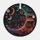 Creëer Uw eigen magische planetaire paradijs Glas Ornament (Achterkant)