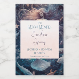 Creëer Uw eigen magische zeemeermin paradijs Wijn Etiket