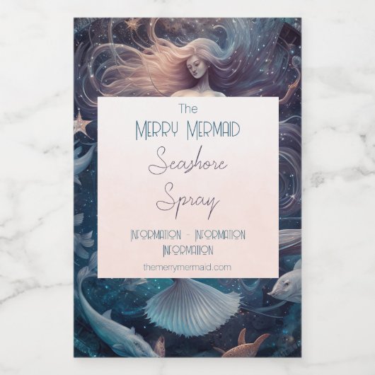 Creëer Uw eigen magische zeemeermin paradijs Wijn Etiket (Enkel label)