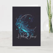 Creëer Uw eigen magische zilveren & blauwe maan Feestdagen Kaart (Voorkant)