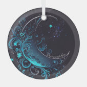 Creëer Uw eigen magische zilveren & blauwe maan Glas Ornament (Voorkant)