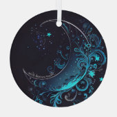 Creëer Uw eigen magische zilveren & blauwe maan Glas Ornament (Achterkant)