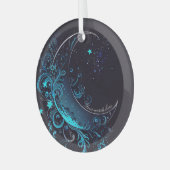 Creëer Uw eigen magische zilveren & blauwe maan Glas Ornament (Voorkant links)