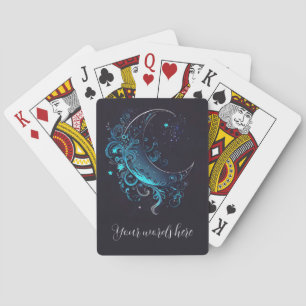 Creëer Uw eigen magische zilveren & blauwe maan Pokerkaarten