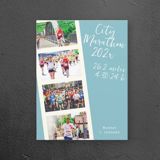 Creëer uw eigen Marathon Run foto Briefkaart