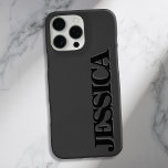 Creëer uw eigen matzwarte naam Monogram iPhone 16 Pro Max Hoesje<br><div class="desc">Creëer uw eigen gepersonaliseerde iPhone Case met aangepaste initiaal naam in mat zwarte kleur moderne minimalistische typografie.</div>