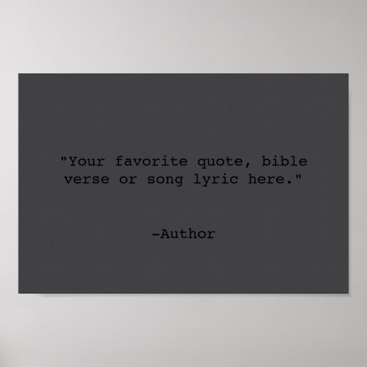 Creëer uw eigen matzwarte quote poster (Voorkant)