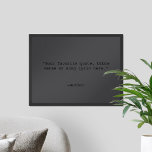 Creëer uw eigen matzwarte quote poster<br><div class="desc">Creëer uw eigen aangepaste quote poster wandkunst. Kenmerken minimalistische typografie van de typemachine in matzwarte kleur</div>