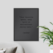 Creëer uw eigen matzwarte quote Poster