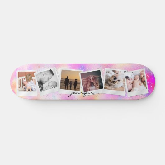 Creëer Uw Eigen Meisje Regenboog Glitter Modern Sc Persoonlijk Skateboard (Horizontaal)