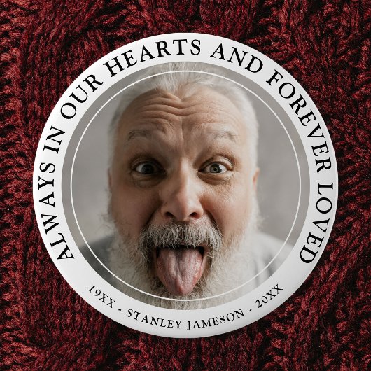 Creëer Uw eigen Memorial Foto & Text Tribute Bu Ronde Button 6,0 Cm