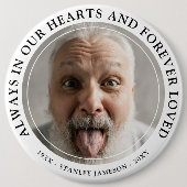 Creëer Uw eigen Memorial Foto & Text Tribute Bu Ronde Button 6,0 Cm (Voorkant)