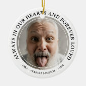 Creëer Uw eigen Memorial Foto & Text Tribution Keramisch Ornament (Voorkant)