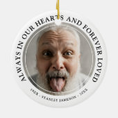 Creëer Uw eigen Memorial Foto & Text Tribution Keramisch Ornament (Achterkant)