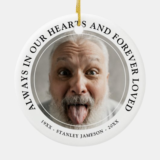 Creëer Uw eigen Memorial Foto & Text Tribution Keramisch Ornament (Achterkant)