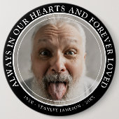 Creëer Uw eigen Memorial Foto & Text Tribution Ronde Button 6,0 Cm (Voorkant)