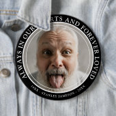 Creëer Uw eigen Memorial Foto & Text Tribution Ronde Button 6,0 Cm (In situ)