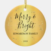 Creëer uw eigen Merry & Bright familiefoto Keramisch Ornament (Voorkant)
