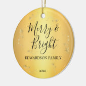 Creëer uw eigen Merry & Bright familiefoto Keramisch Ornament (Links)