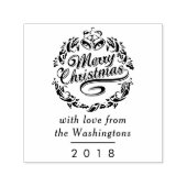 Creëer Uw eigen Merry Christmas Custom Bericht Zelfinktende Stempel (Design)