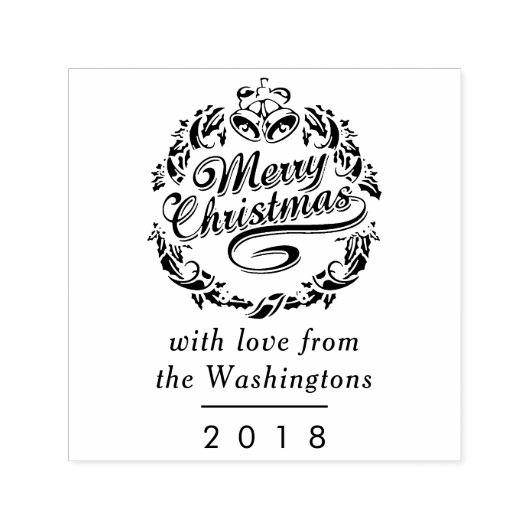 Creëer Uw eigen Merry Christmas Custom Bericht Zelfinktende Stempel (Design)