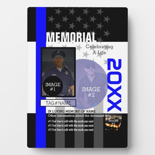 Creëer Uw Eigen met 3 afbeeldingen en 9 tekstlijne Fotoplaat (voorkant)