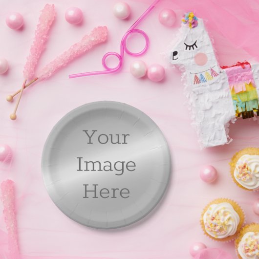 Creëer Uw eigen metaal Platinum Silver Faux Folie Papieren Bordje (Feest)