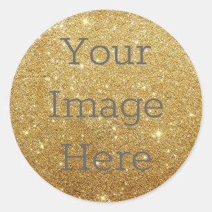 Creëer Uw eigen metalen Folie Glitter Faux Ronde Sticker