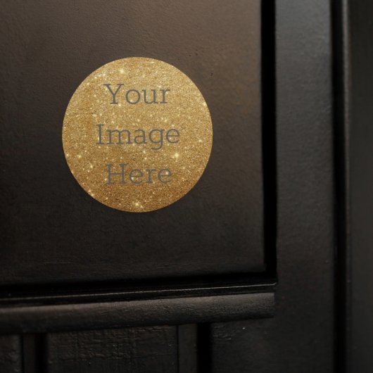 Creëer Uw eigen metalen Folie Glitter Faux Ronde Sticker