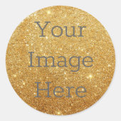 Creëer Uw eigen metalen Folie Glitter Faux Ronde Sticker (Voorkant)