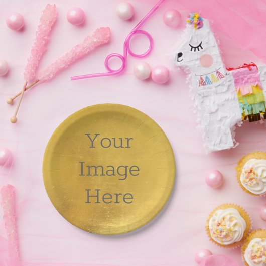 Creëer Uw Eigen Metallic Antiek Gouden Faux Folie Papieren Bordje (Feest)