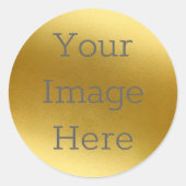 Creëer Uw Eigen Metallic Antiek Gouden Faux Folie Ronde Sticker (Voorkant)