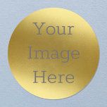 Creëer Uw Eigen Metallic Antiek Gouden Faux Folie Ronde Sticker<br><div class="desc">Creëer je eigen gepersonaliseerde sticker. Upload leuke afbeeldingen coole design inspirerend tekst of zelfs de logo van uw bedrijf. Met deze eenvoudig te gebruiken ontwerptool is het zo eenvoudig als dat om je afbeelding in iemands gedachten te laten plakken. Klik op personaliseren, u kunt de tekst hier eenvoudig wijzigen -...</div>