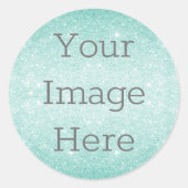 Creëer Uw eigen Metallic Aqua Blue Glitter Dust Ronde Sticker (Voorkant)