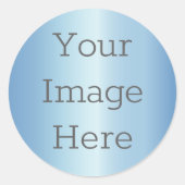 Creëer Uw eigen Metallic Frozen Ice Blue Faux Foli Ronde Sticker (Voorkant)