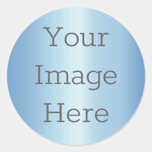 Creëer Uw eigen Metallic Frozen Ice Blue Faux Foli Ronde Sticker