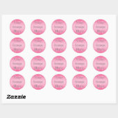 Creëer Uw eigen Metallic Hot Pink Glitter Dust Ronde Sticker (Vel)