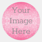 Creëer Uw eigen Metallic Hot Pink Glitter Dust Ronde Sticker (Voorkant)