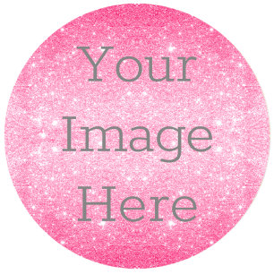 Creëer Uw eigen Metallic Hot Pink Glitter Dust Ronde Sticker