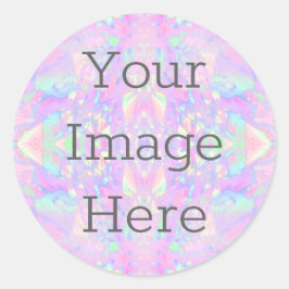 Creëer Uw eigen Metallic Iriserend Abstract Opal Ronde Sticker